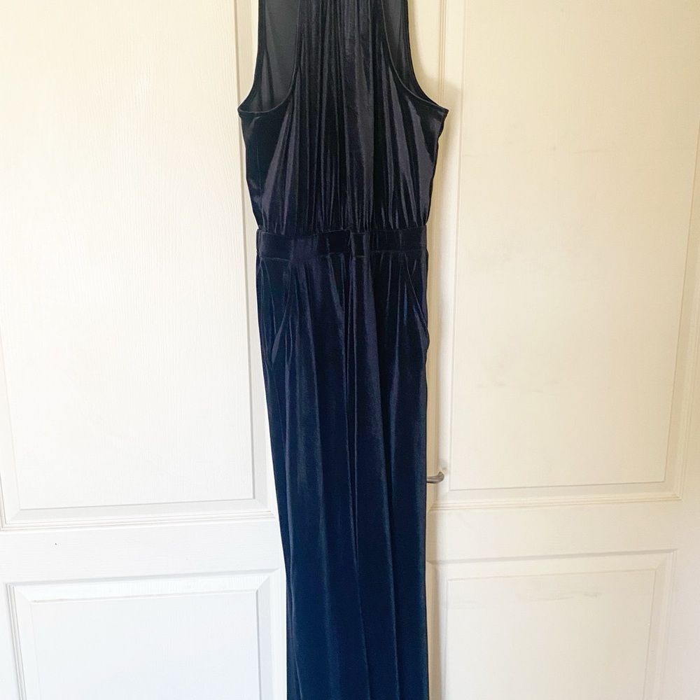 A New Day Black Velvet Halter Wide-Leg Jumpsuit Women’s Medium (New with Tags) - Picture 2 of 6